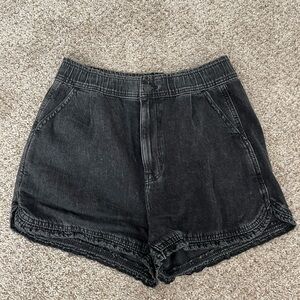 AE Black High Rise Mom Shorts